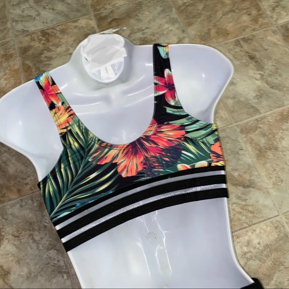 SOLD OUT ❌Two Piece Tropical Neon Swimsuit - Picture 4 of 6